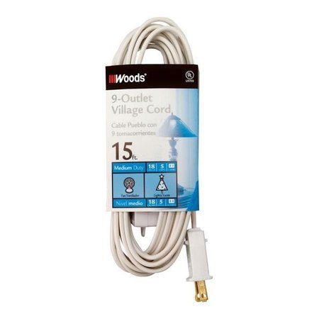 WOODS Woods 3835089 15 ft. Indoor Extension Cord with Switch; White 3835089